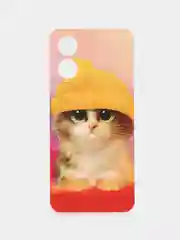 Желтый силиконовый чехол на Oppo A17 / Оппо А17 прозрачный, с рисунком, защита камеры