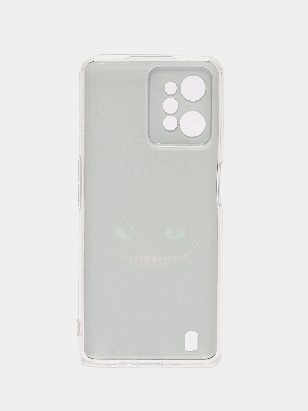 Хром силиконовый чехол на Realme C31 / Реалми С31/ прозрачный, с рисунком, защита камеры