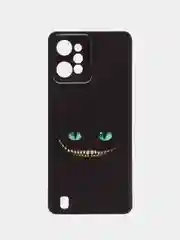 Хром силиконовый чехол на Realme C31 / Реалми С31/ прозрачный, с рисунком, защита камеры