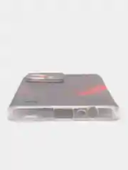 Красный силиконовый чехол на Realme C31 / Реалми С31/ прозрачный, с рисунком, защита камеры