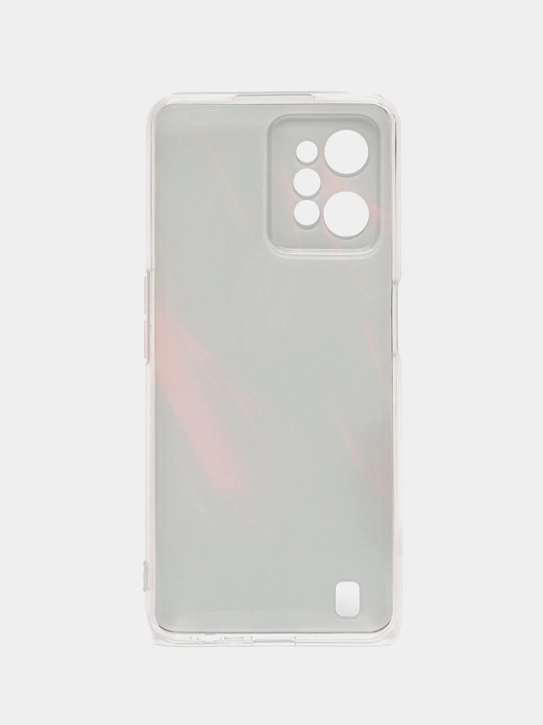Красный силиконовый чехол на Realme C31 / Реалми С31/ прозрачный, с рисунком, защита камеры