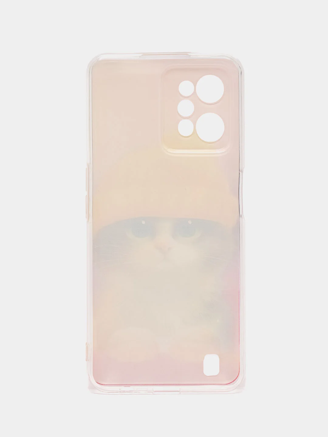 Желтый силиконовый чехол на Realme C31 / Реалми С31/ прозрачный, с рисунком, защита камеры