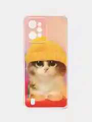 Желтый силиконовый чехол на Realme C31 / Реалми С31/ прозрачный, с рисунком, защита камеры