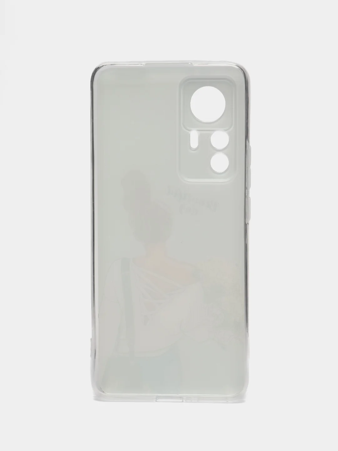 Тёмно-серый силиконовый чехол для Xiaomi 12T Pro / Сяоми 12Т Про прозрачный, с рисунком, защита камеры