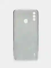 Бирюзовый силиконовый чехол на Itel A48 / Ител А48 прозрачный, с рисунком, защита камеры