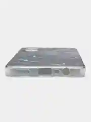Бирюзовый силиконовый чехол на Oppo A17 / Оппо А17 прозрачный, с рисунком, защита камеры