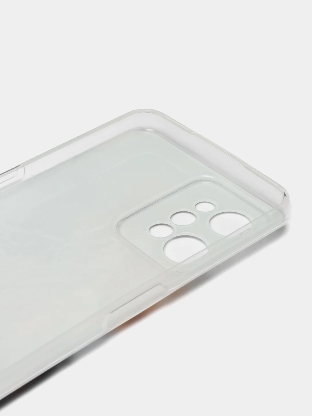 Голубой силиконовый чехол на Realme C31 / Реалми С31/ прозрачный, с рисунком, защита камеры