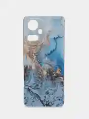 Голубой чехол для Tecno Camon 19/19 Pro 4G / Текно Камон 19/19 Про 4G с рисунком, защита камеры