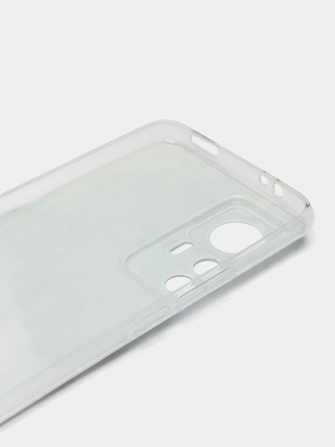 Светло-синий силиконовый чехол для Xiaomi 12T Pro / Сяоми 12Т Про прозрачный, с рисунком, защита камеры