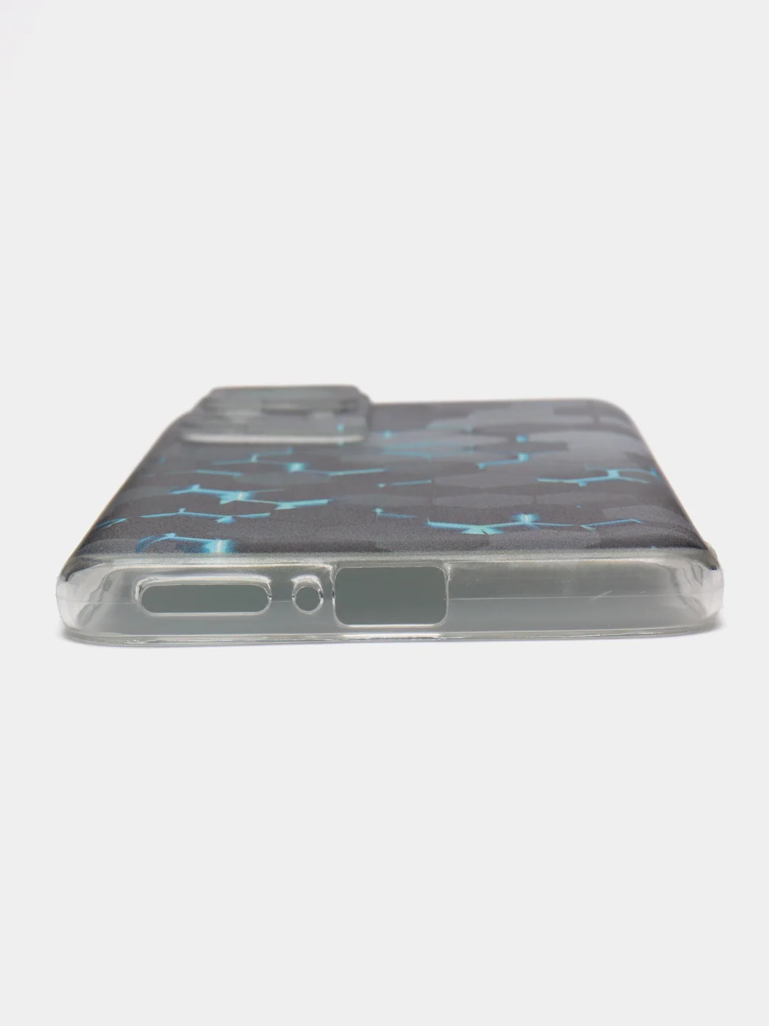 Бирюзовый силиконовый чехол для Xiaomi 12T Pro / Сяоми 12Т Про прозрачный, с рисунком, защита камеры
