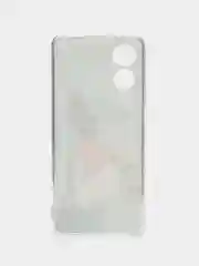 Тёмно-серый силиконовый чехол на Oppo A17 / Оппо А17 прозрачный, с рисунком, защита камеры