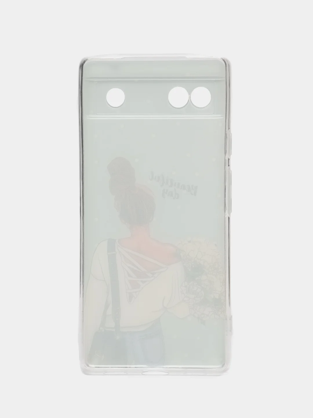 Тёмно-серый силиконовый для Google Pixel 6A / Гугл Пиксель 6А с рисунком, защита камеры