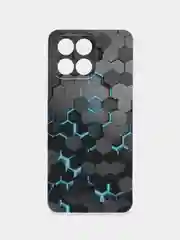 Бирюзовый силиконовый чехол для Huawei Honor X6/X6s / Хонор Х6/X6s с рисунком, защита камеры