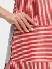 Красный фартук кухонный, велюровый, с вставками