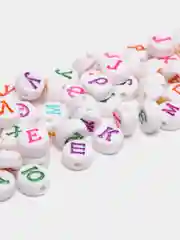 Бусины для творчества "Алфавит на русском", белые, 0,5 х 0,5 см