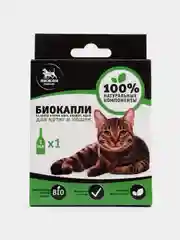 Биокапли "ПИЖОН Premium" для котят и кошек до 10 кг, от блох и клещей, 1 мл