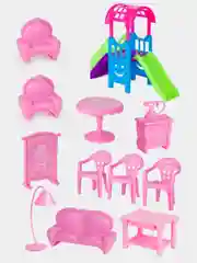 Кукольный домик с мебелью, 3 этажа