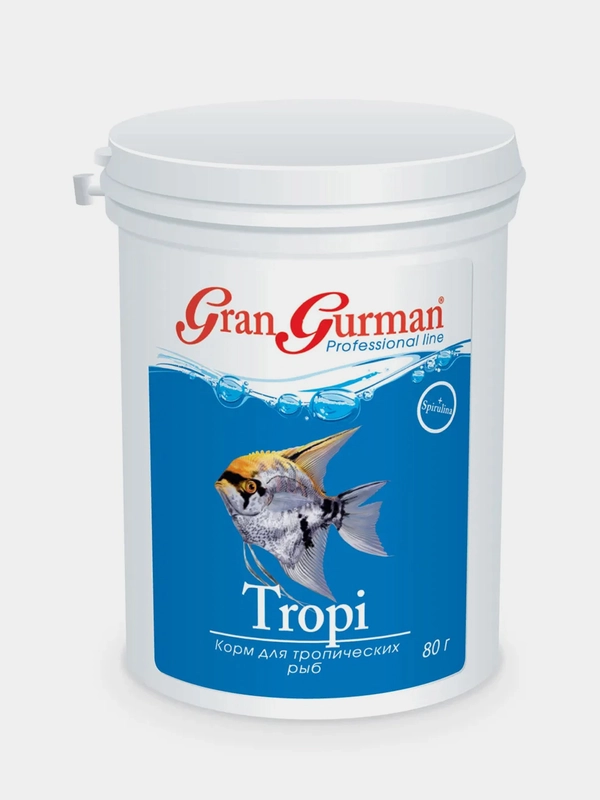 Gran Gurman Tropi - корм для тропических рыб банка 80г