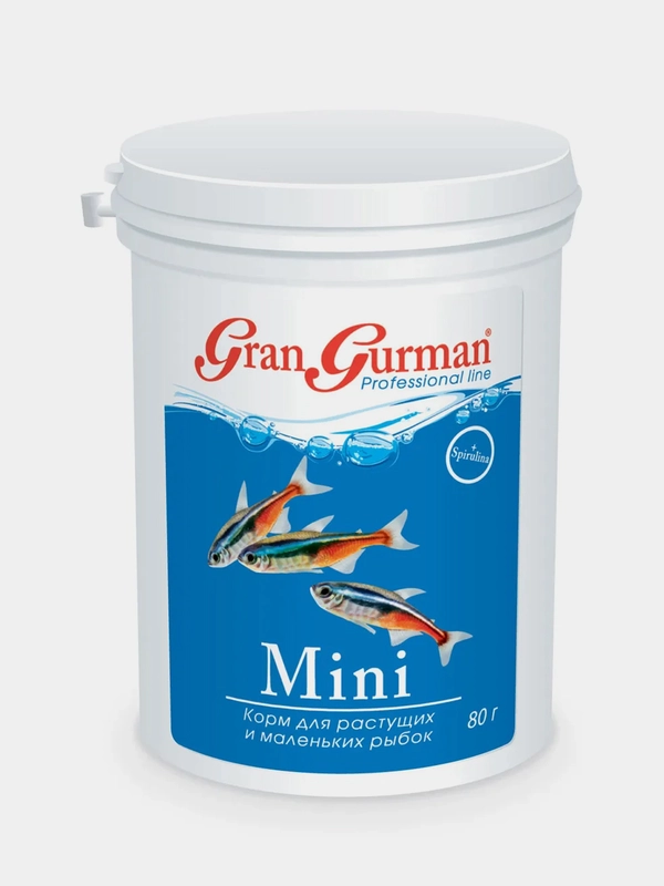 Gran Gurman Mini - корм для растущих и маленьких рыбок 80г