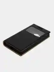 Черный чехол книжка с окном для смартфона Samsung J1 Mini Prime