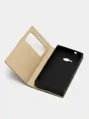 Черный чехол книжка с окном для смартфона Samsung J1 Mini Prime