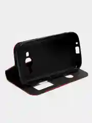 Алый чехол книжка с окном для смартфона Samsung J1 Mini Prime