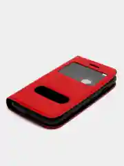 Алый чехол книжка с окном для смартфона Samsung J1 Mini Prime