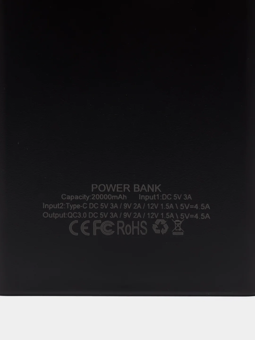 Черный внешний аккумулятор, Power Bank, c быстрой зарядкой, 40W, 20000 мАч