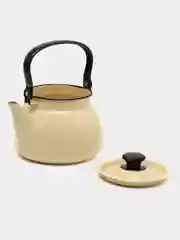 Светло-бежевый чайник эмалированный, сферический, Керчь, 3л