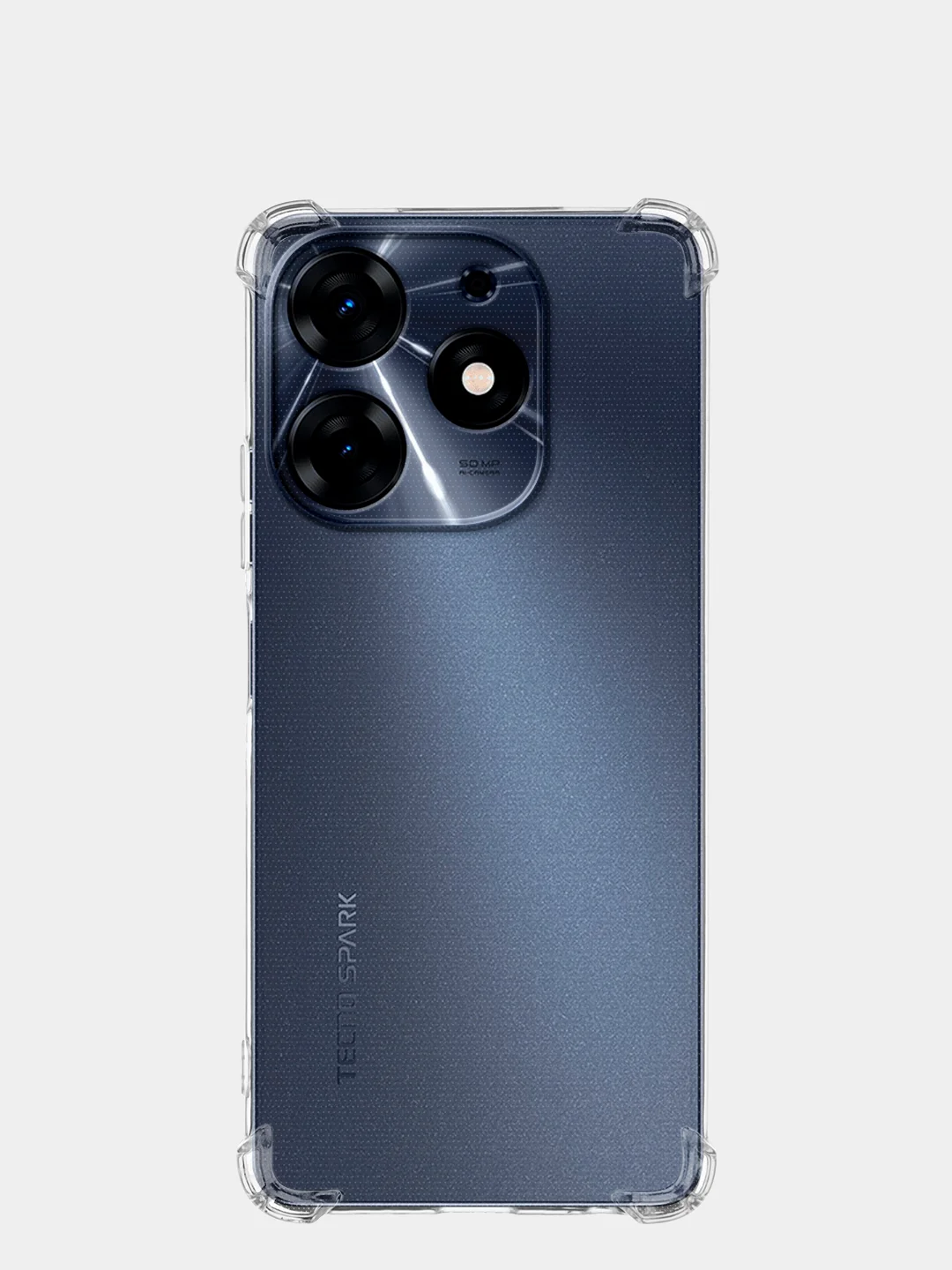 Прозрачный противоударный чехол BROSCORP для Tecno Spark 10 Pro, силиконовый, с усиленными углами