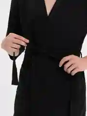 Черный халат домашний мужской вафельный