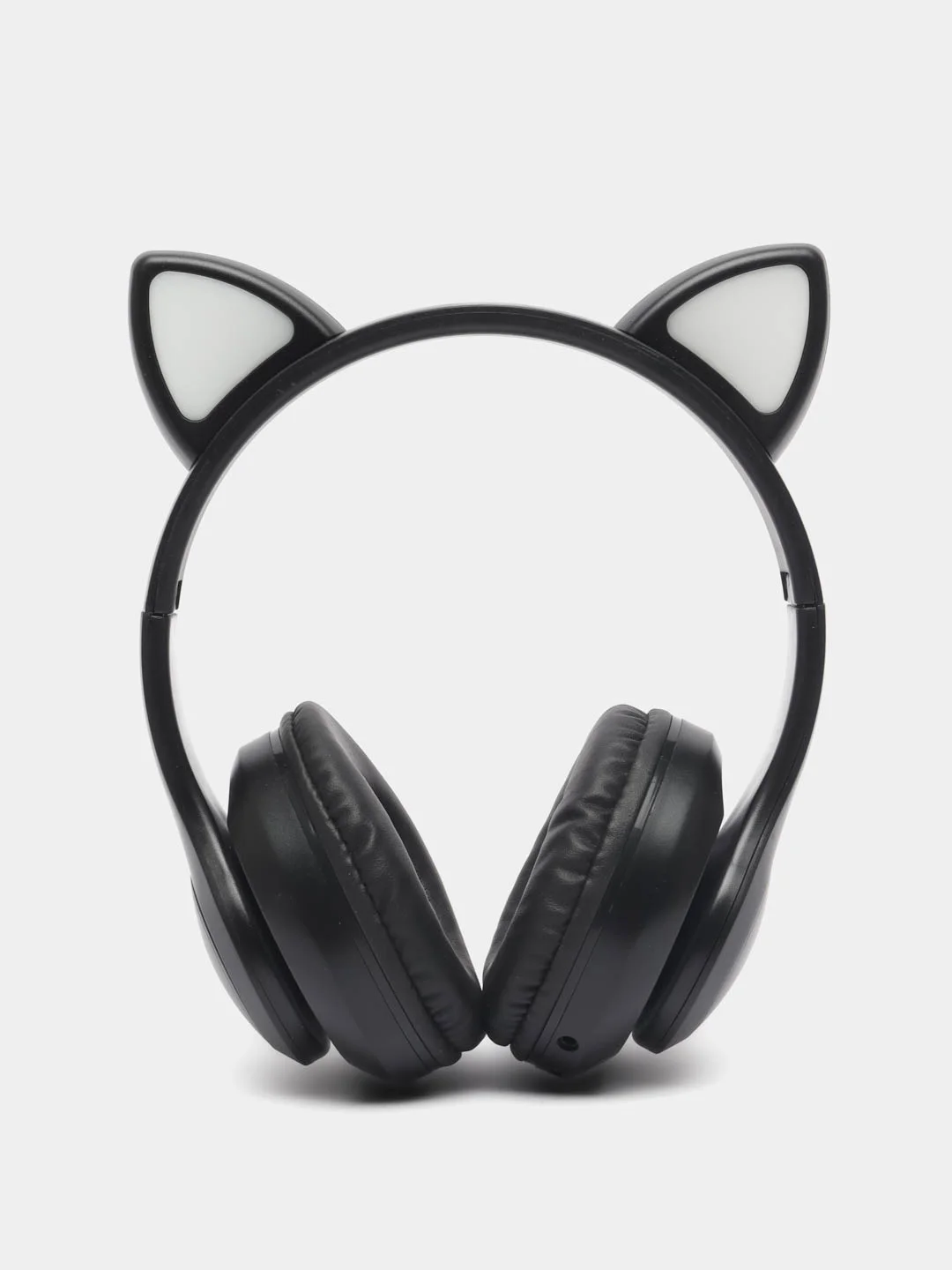 Черный беспроводные Bluetooth наушники с кошачьими светящимися ушками