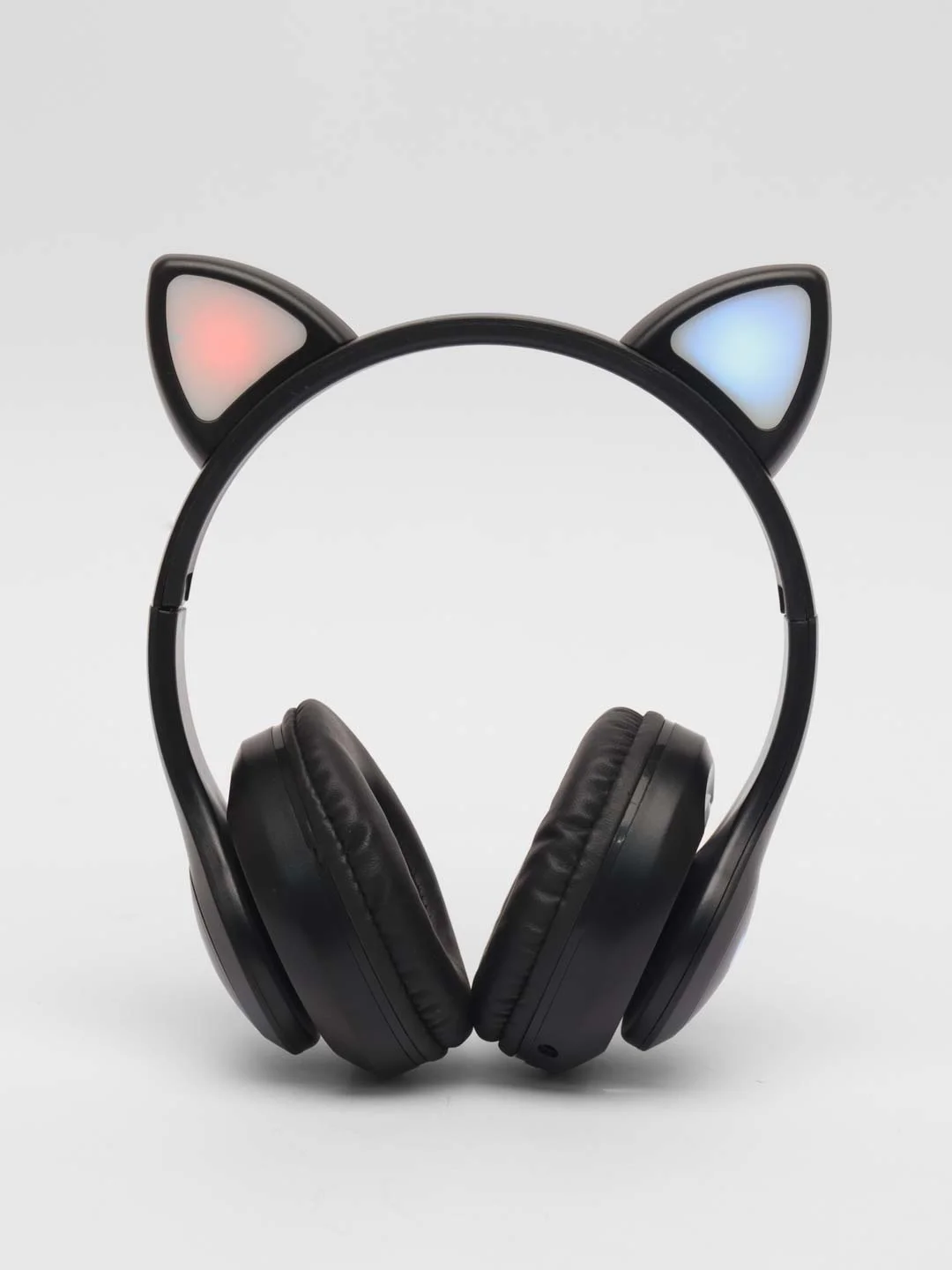 Черный беспроводные Bluetooth наушники с кошачьими светящимися ушками
