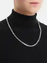 Серебряный цепочка на шею, плетение бисмарк