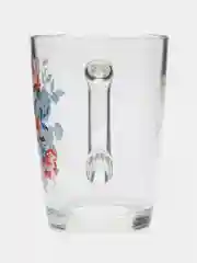 Алый кружка стеклянная с рисунком, 300 мл