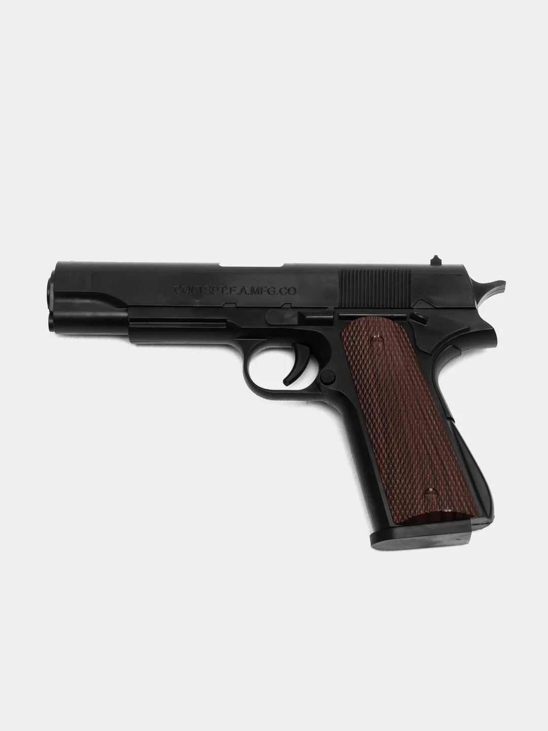 Угольный пистолет игрушечный Colt с глушителем, кольт оружие, подарок на 23 февраля