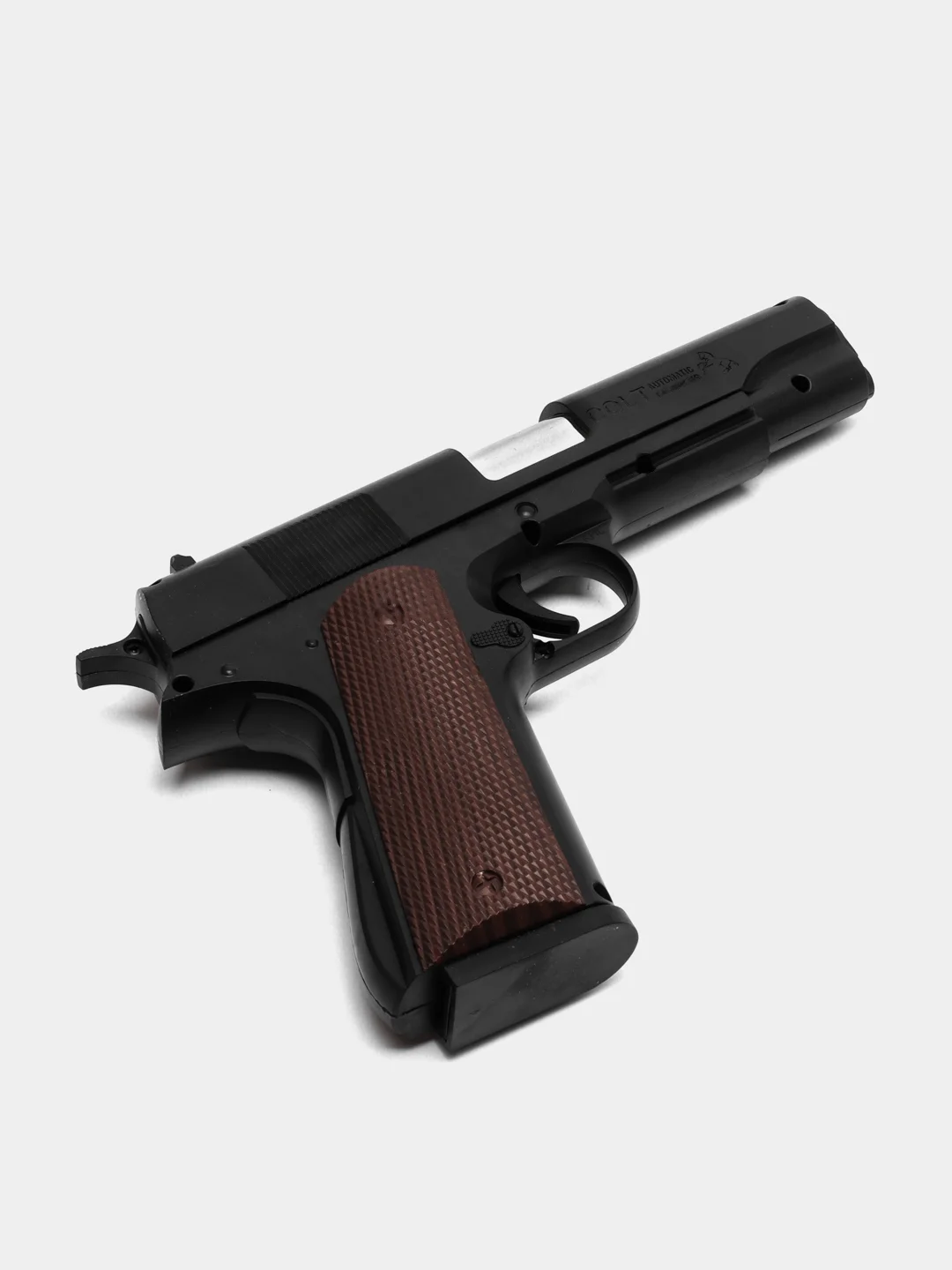 Угольный пистолет игрушечный Colt с глушителем, кольт оружие, подарок на 23 февраля