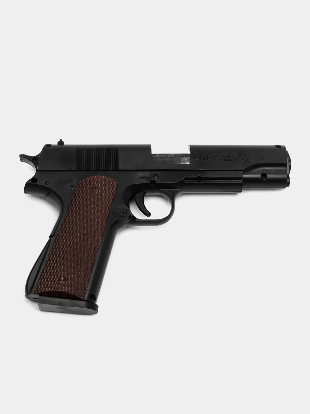 Угольный пистолет игрушечный Colt с глушителем, кольт оружие, подарок на 23 февраля