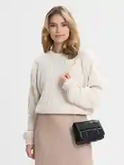 Черный женская текстурная сумка с цепочкой