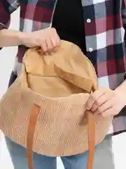 Бежевый сумка женская соломенная, летняя