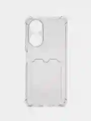 Хром силиконовый чехол для Honor X7 (Хонор Х7 Икс 7), с карманом для карт, прозрачный