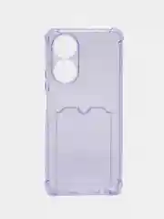 Лавандовый силиконовый чехол для Honor X7 (Хонор Х7 Икс 7), с карманом для карт, прозрачный