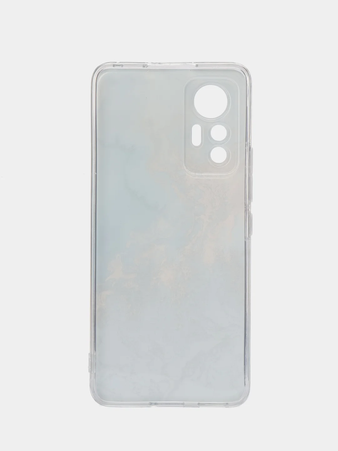 Голубой силиконовый чехол для Xiaomi 12 Lite / Сяоми 12 Лайт прозрачный, с рисунком, защита камеры