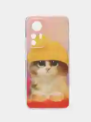 Желтый силиконовый чехол для Xiaomi 12T Pro / Сяоми 12Т Про прозрачный, с рисунком, защита камеры