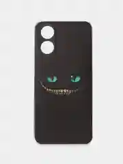Черный силиконовый чехол на Oppo A17 / Оппо А17 прозрачный, с рисунком, защита камеры