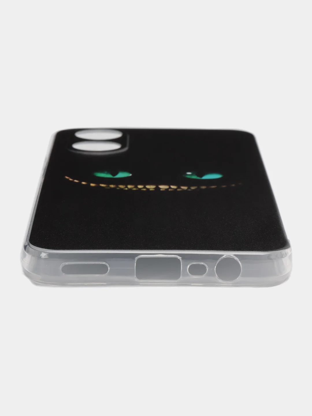 Черный силиконовый чехол на Oppo A17 / Оппо А17 прозрачный, с рисунком, защита камеры