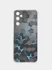 Бирюзовый чехол на Tecno Pova Neo 2 / Текно Пова Нео 2 прозрачный, с рисунком, защита камеры
