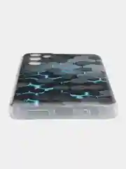 Бирюзовый чехол на Tecno Pova Neo 2 / Текно Пова Нео 2 прозрачный, с рисунком, защита камеры