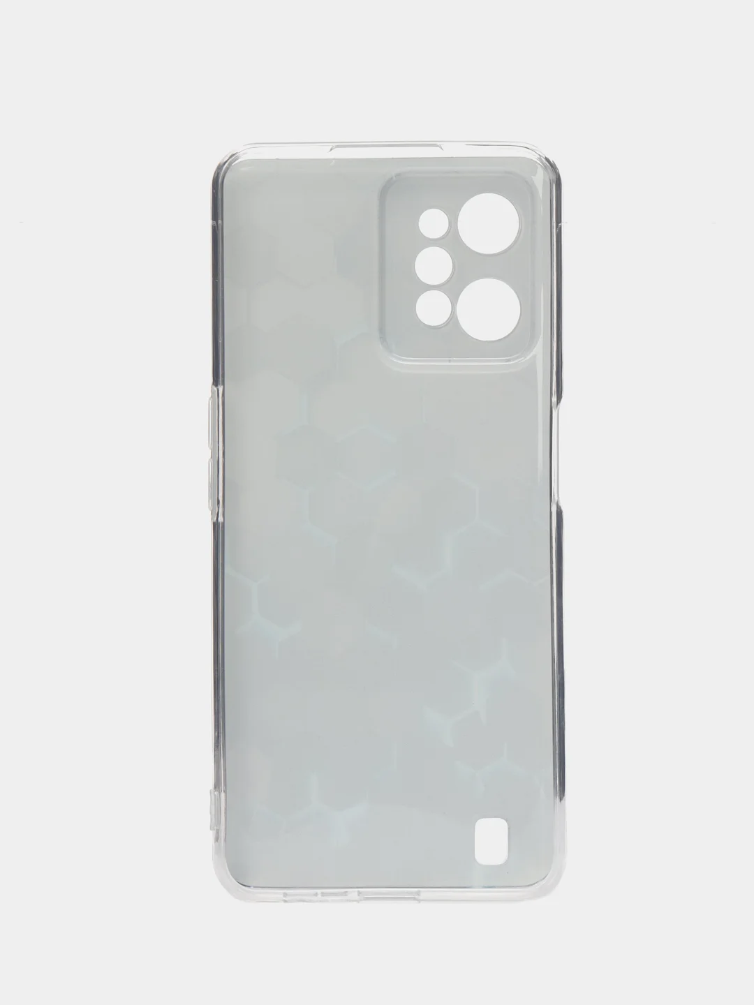 Бирюзовый силиконовый чехол на Realme C31 / Реалми С31/ прозрачный, с рисунком, защита камеры
