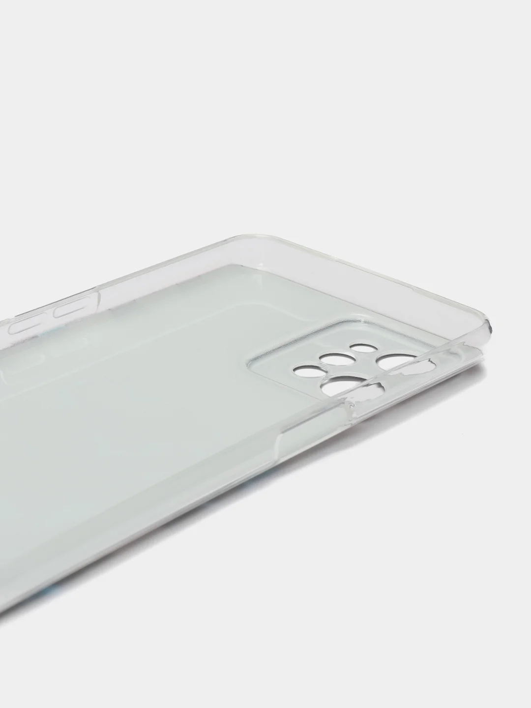 Бирюзовый силиконовый чехол на Realme C31 / Реалми С31/ прозрачный, с рисунком, защита камеры